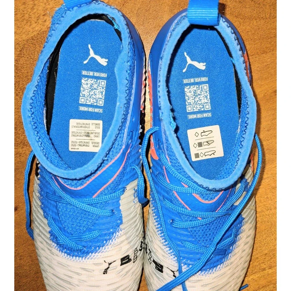 Puma Future 8 Match Forever Kids Soccer Cleats Size 1.5 White Blue Youth 108435